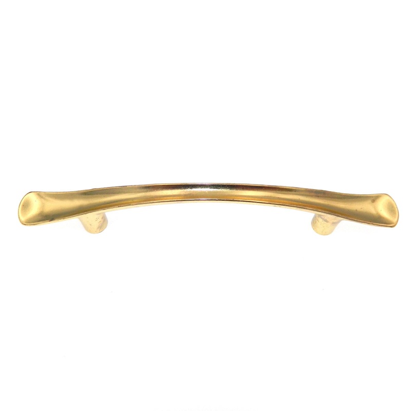 Vintage Amerock Modern Polished Brass 3cc Cabinet Arch Pull Handle BP102-3