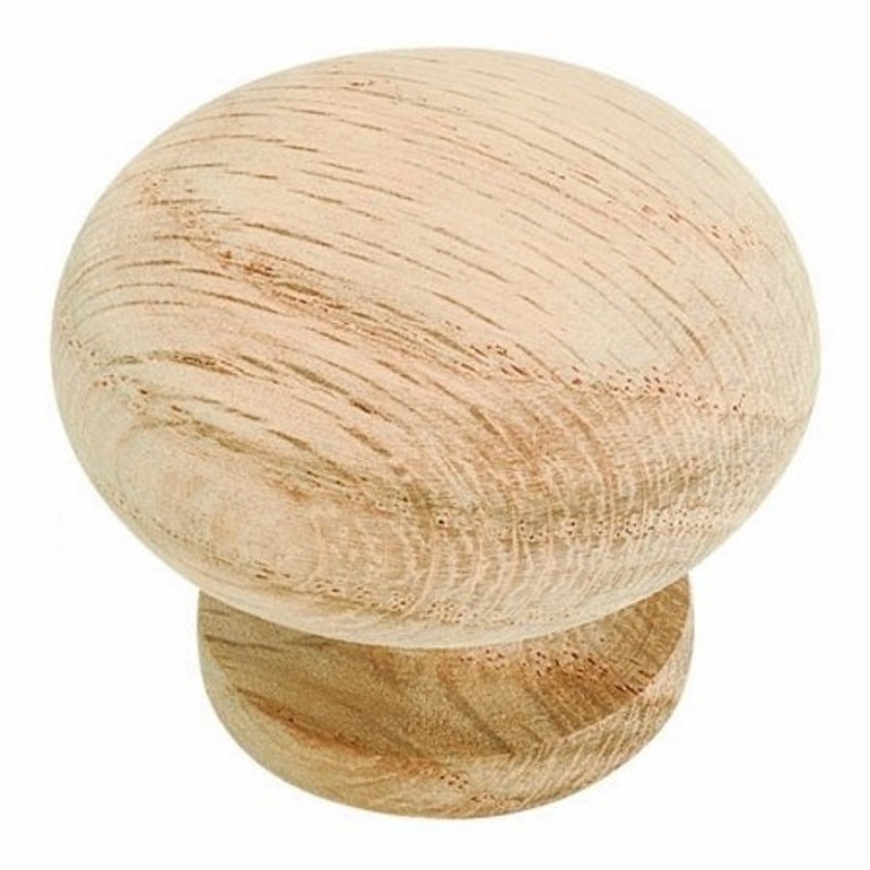 2 Pack Amerock BP880-WDO 1 1/2 Oak Wood Mushroom Cabinet Knob Pull
