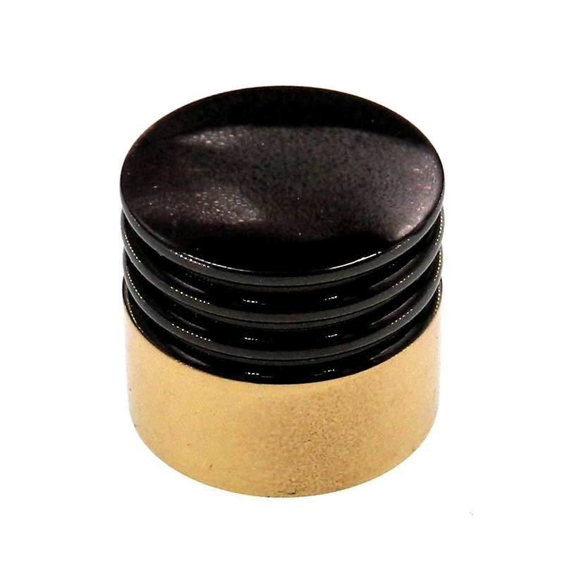Amerock Advantage Black Nickel and Gold 1 Round Cabinet Knob Pull BP1468-BNB