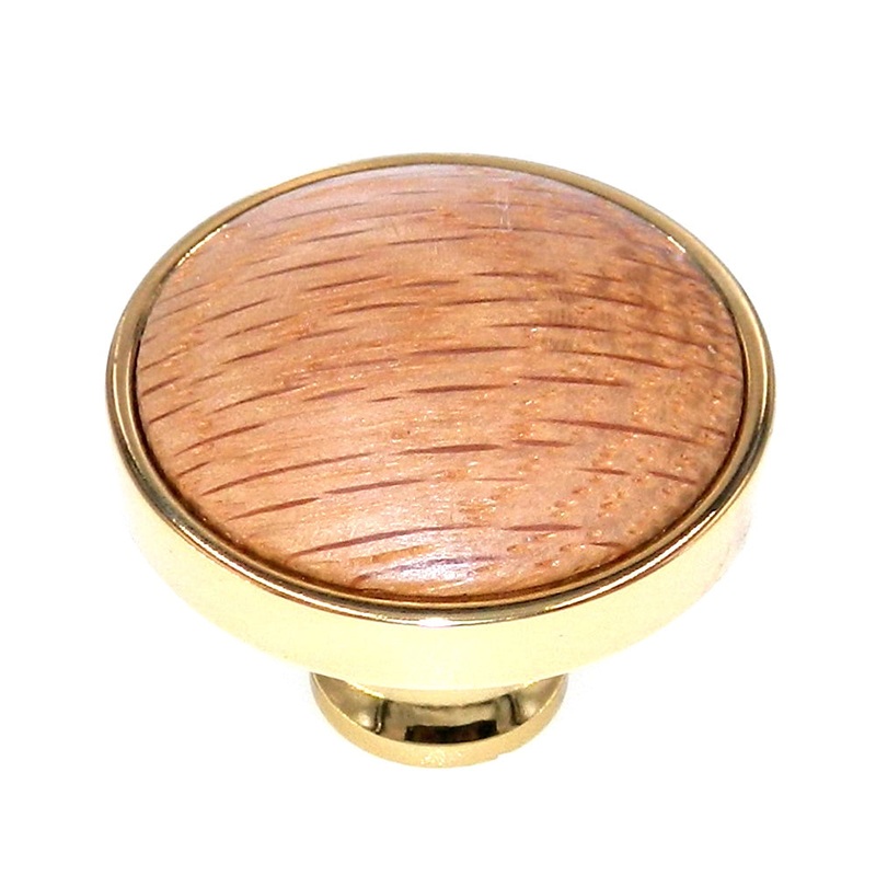 Amerock Advantage Bright Brass, Finished Wood 1-1/4 Round Cabinet Knob Pull BP1420-FWD