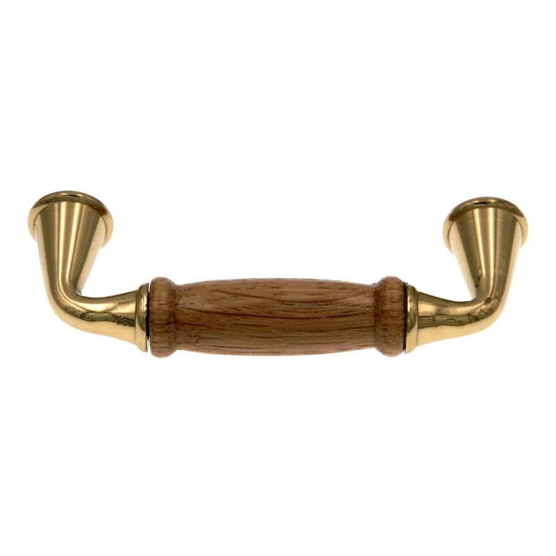 Amerock Allison Polished Brass Wood Center 3cc Arch Handle Pull BP1419-FWD