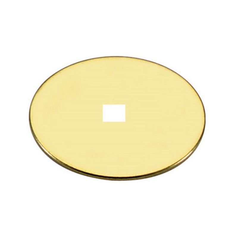 Amerock BP30310-3 Solid Brass Polished Brass 1 1/2 Round Backplate Square Hole