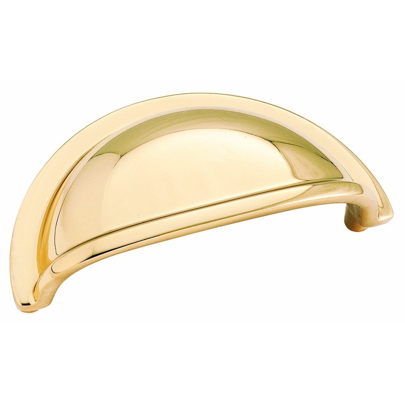 Amerock BP4235-B Polished Brass 3cc Solid Brass Cabinet Cup Pull Advantage
