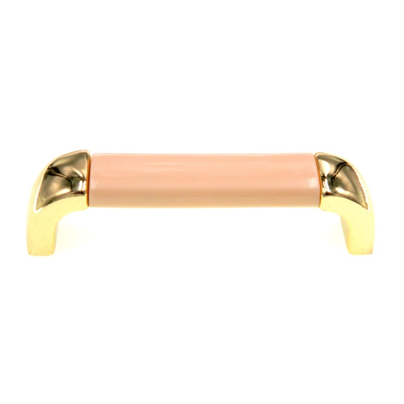 Amerock Metals Bright Brass and Almond 3 3/4 (96mm)cc Cabinet Handle BP5525-AL3