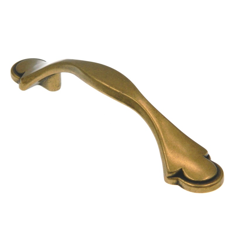 Amerock Rustic Finishes BP76295-R1 Regency Brass 3cc Ornate Cabinet Handle Pull