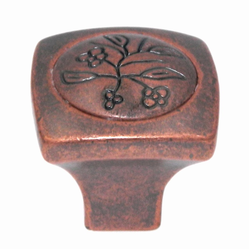 Amerock Vineyard Weathered Copper 1 1/8 Square Cabinet Pull Knob BP4475WC