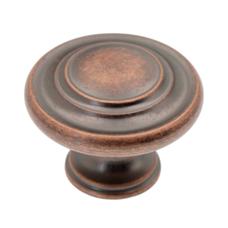 BP1586-WC Weathered Copper 1 3/8 Rings Cabinet Knob Pull Amerock Inspirations