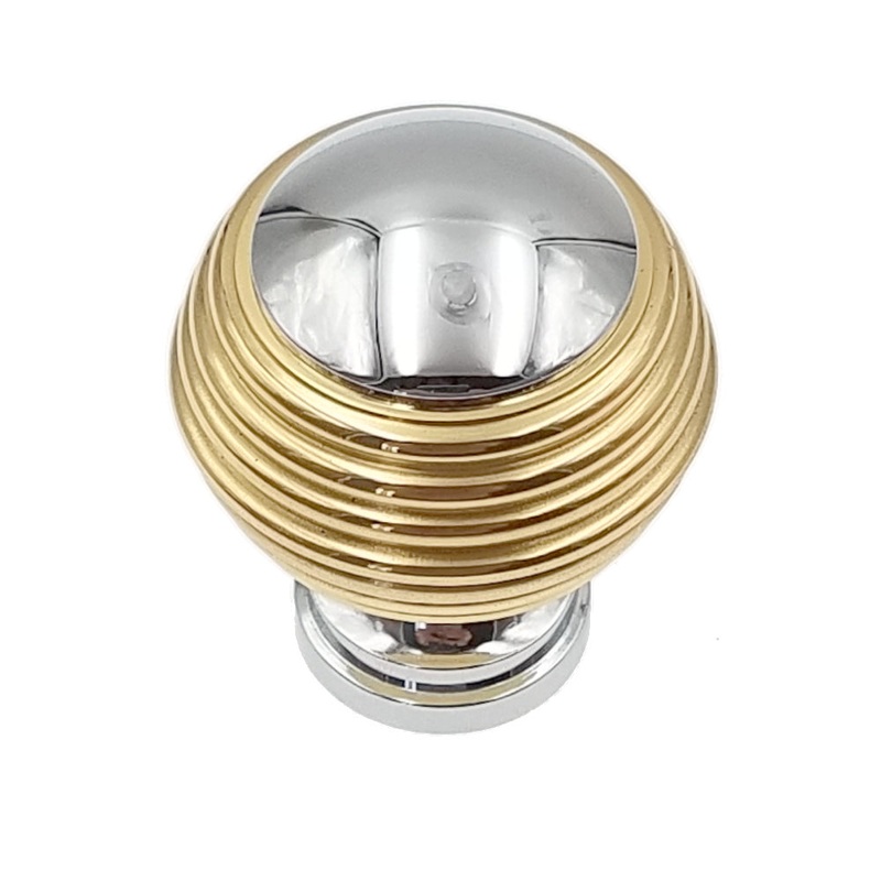 Liberty Chrome with Solid Brass Bands 1 1/8 Round Ball Knob Pull P50305C-PCB-C