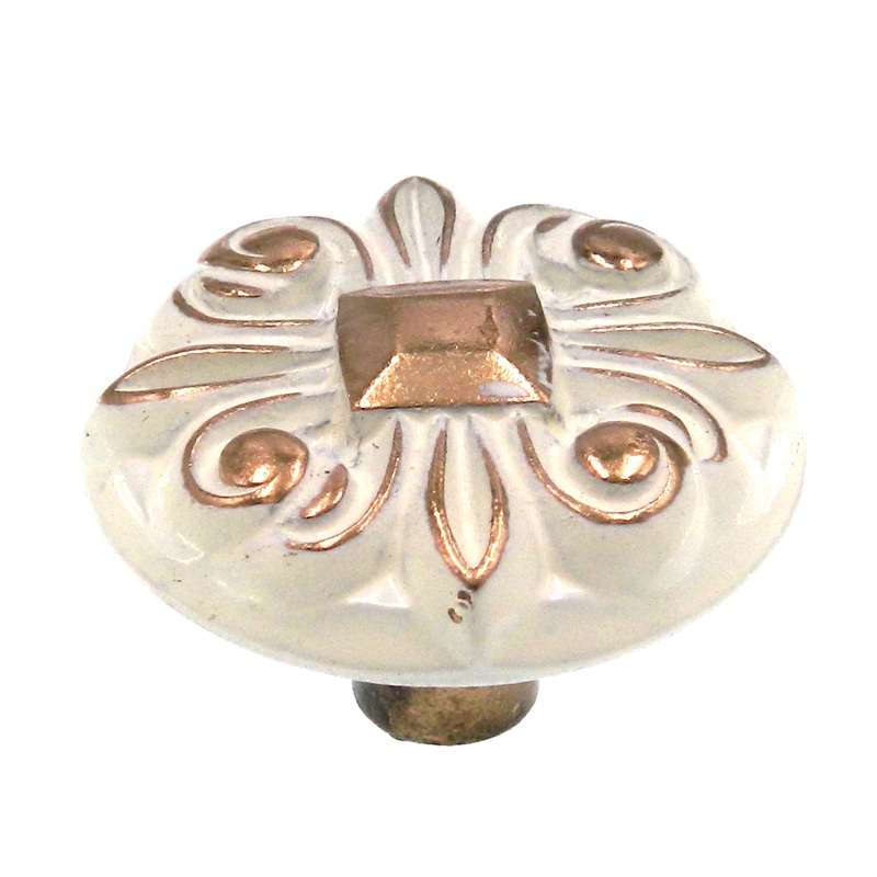 Vintage Amerock Bonaventure Regency White Gold 1-3/8 Cabinet Knob Pull BP273-RW