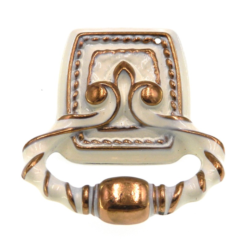 Vintage Amerock Bonaventure Regency White Gold 2-13/16 Ring Pull Fixed BP272-RW