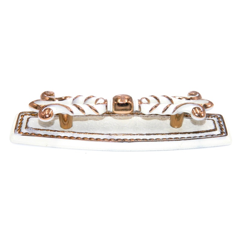 Vintage Amerock Bonaventure Regency White Gold 3cc Pull and Backplate BP271-RW
