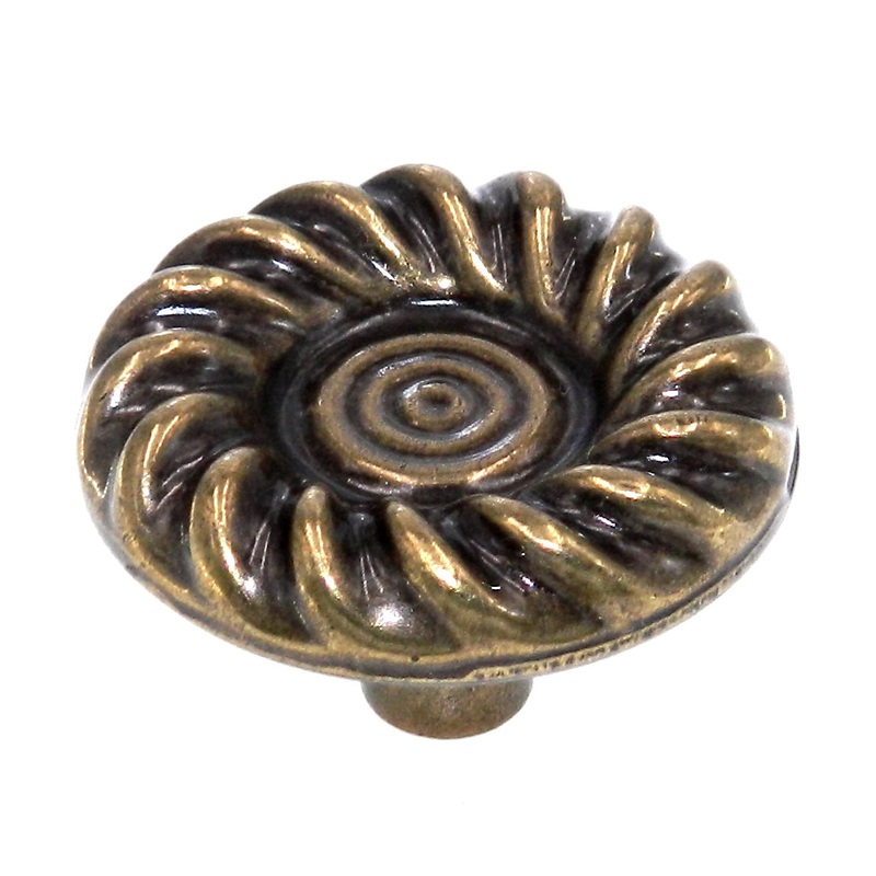 Vintage Amerock LaCroix Burnished Brass 1-1/4 Round Cabinet Knob Pull BP296-BB