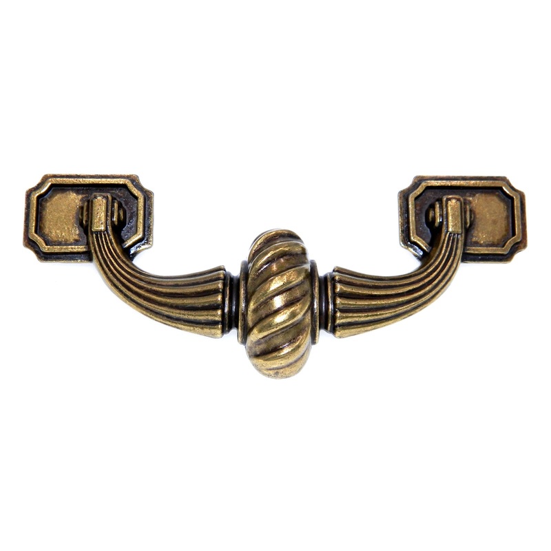 Vintage Amerock LaCroix Burnished Brass 3cc Fixed Drawer Bail Pull BP294-BB