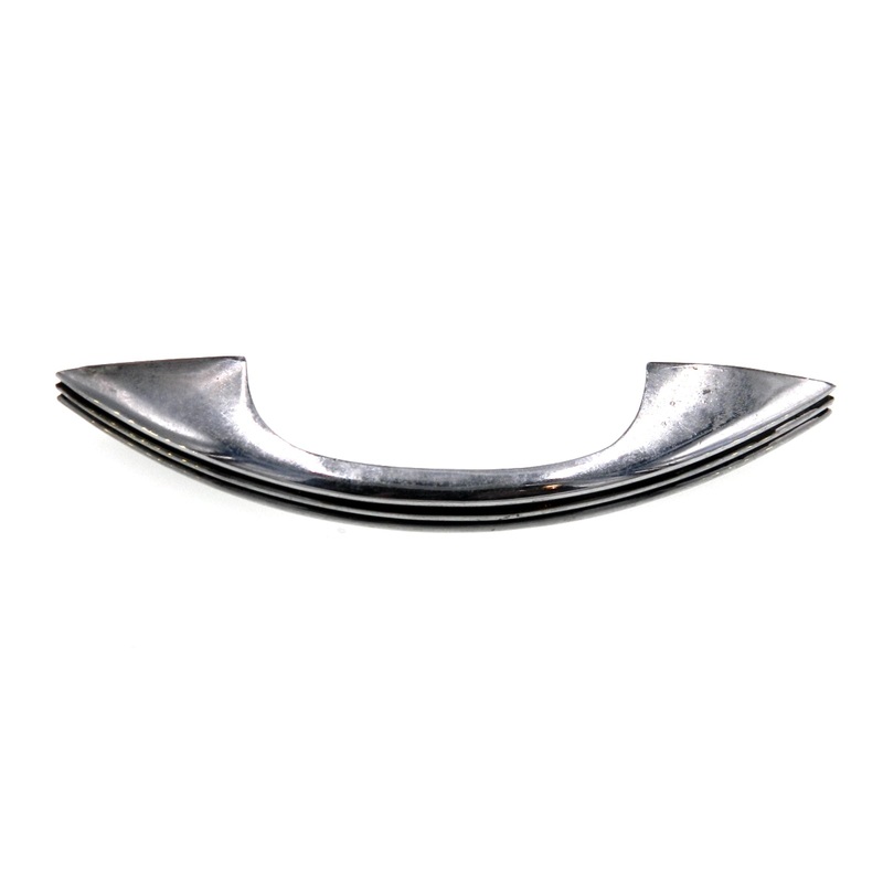 Vintage Amerock Polished Chromium 3cc Drawer Handle Pull with Black Lines