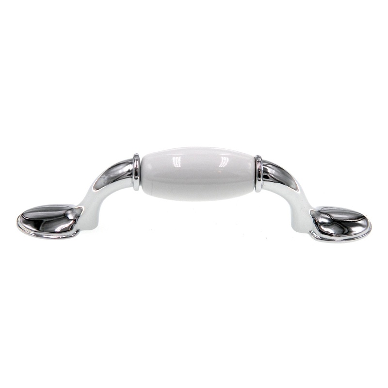 263WCH Polished Chrome 3cc Arch Handle Pull with White Ceramic Insert Amerock