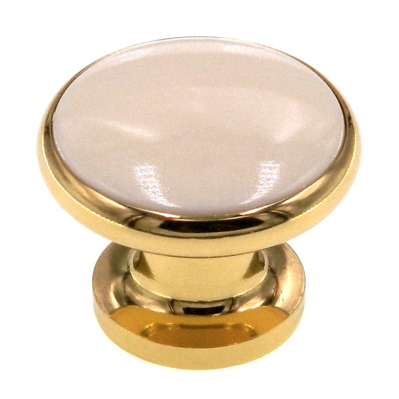 Amerock Advantage Polished Brass Almond 1 1/4 Round Cabinet Knob BP5526-AL3