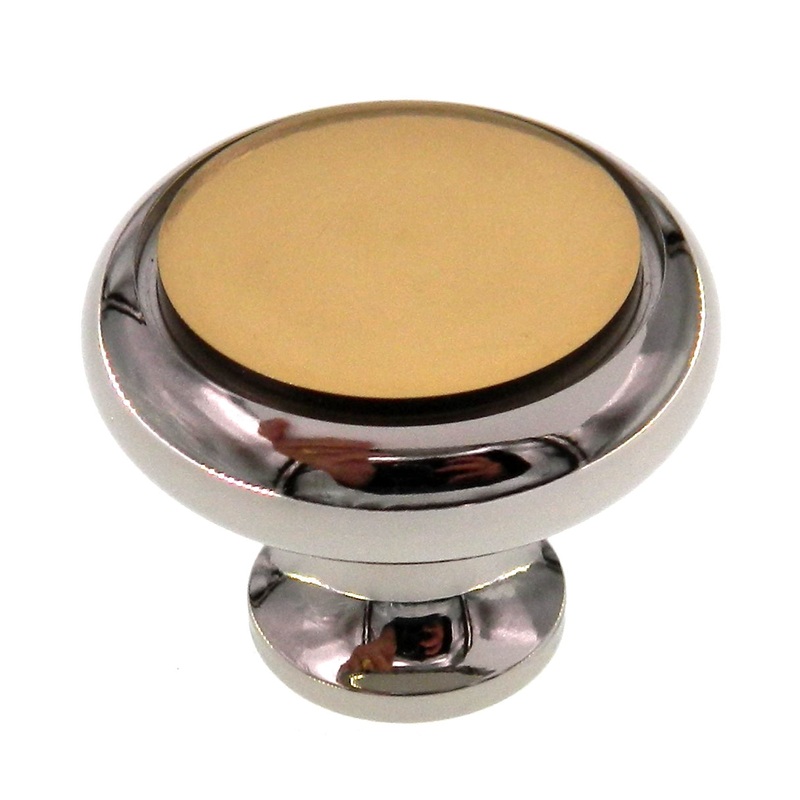 Amerock Advantage Solid Brass and Chrome 1 1/4 Round Cabinet Knob BP1956-BC