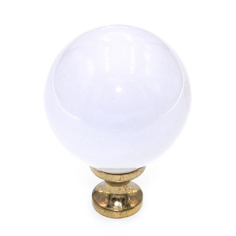 Amerock Allison 1-1/4 White Ball Cabinet Knob Pull with Brass Stem 219WHT