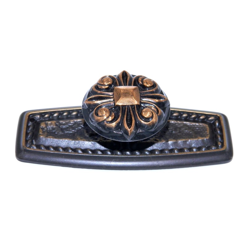 Amerock Bonaventure Regency Bronze 3-9/16 Cabinet Knob and Backplate BP274-RB