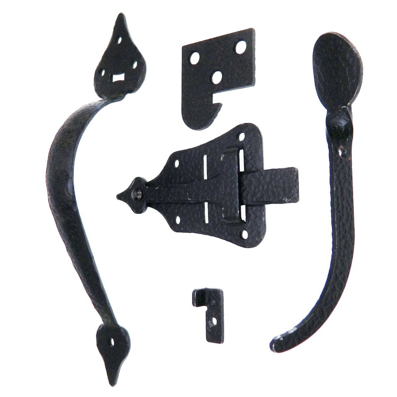 Amerock Colonial Black Steel 8-1/2 Thumb Latch with Flat Rim Strike BP8510-CB