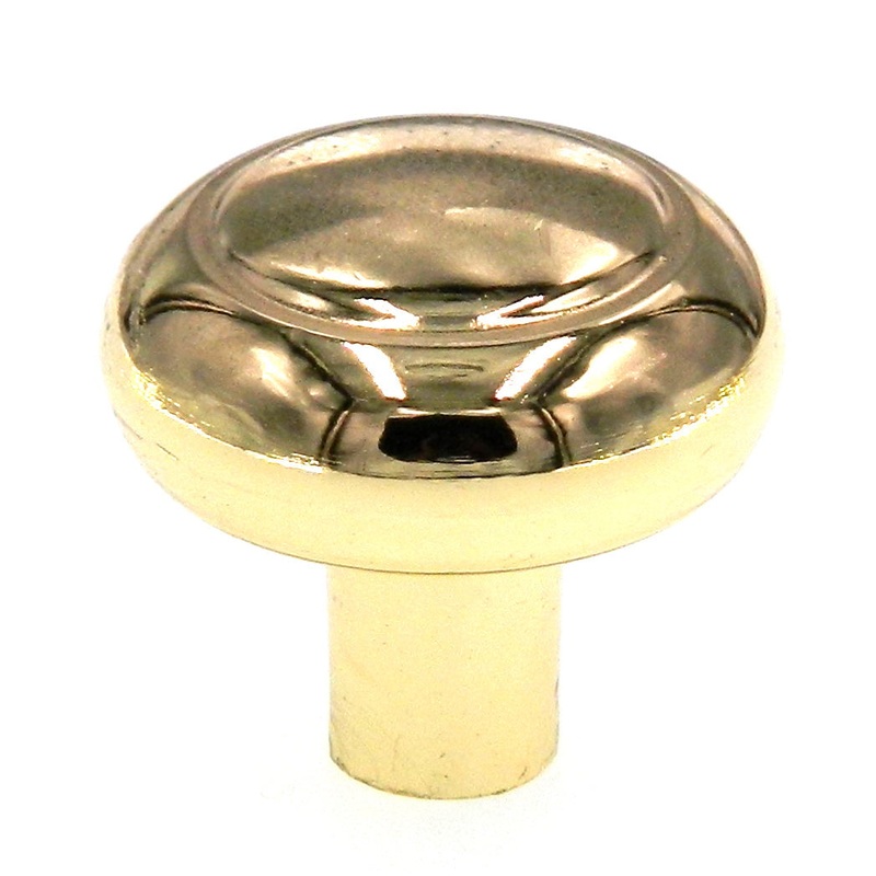 Amerock Contempory Round Polished Brass 1-1/8 Cabinet Knob Pull BP30687-3