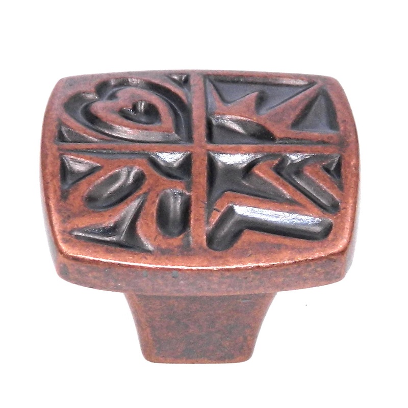 Amerock Motif’Z Weathered Copper 1 1/8 Square Ornate Cabinet Knob BP4450-WC
