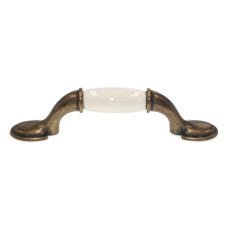 Amerock Royal Family 3 Ctr Antique Brass Bone Center Cabinet Pull BP76245-AB