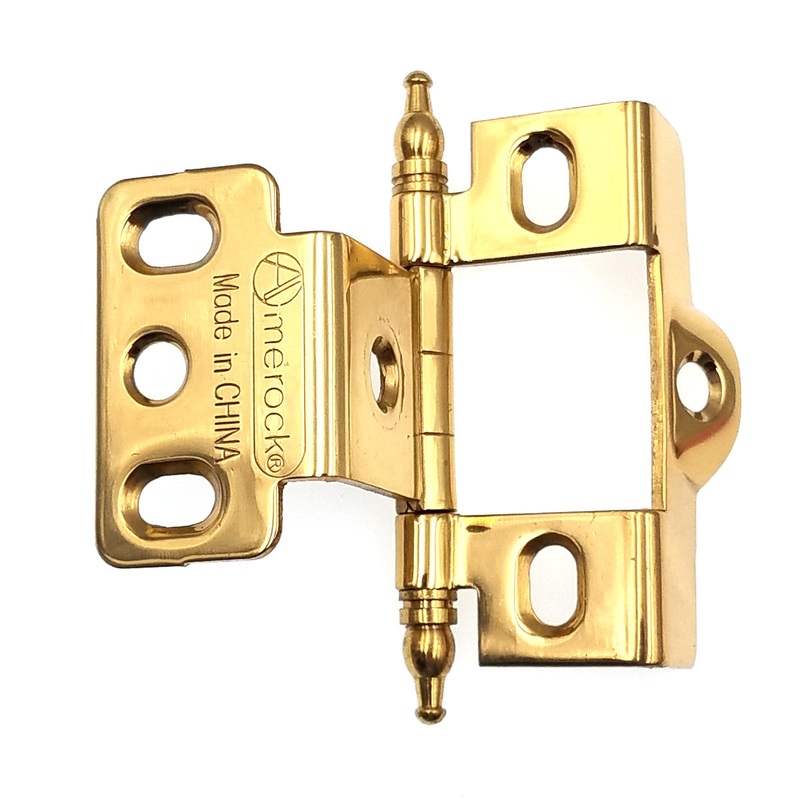 Amerock Solid Brass Full Inset Hinge 3/4 Full Wrap Minaret Tip PK3175TM-SB