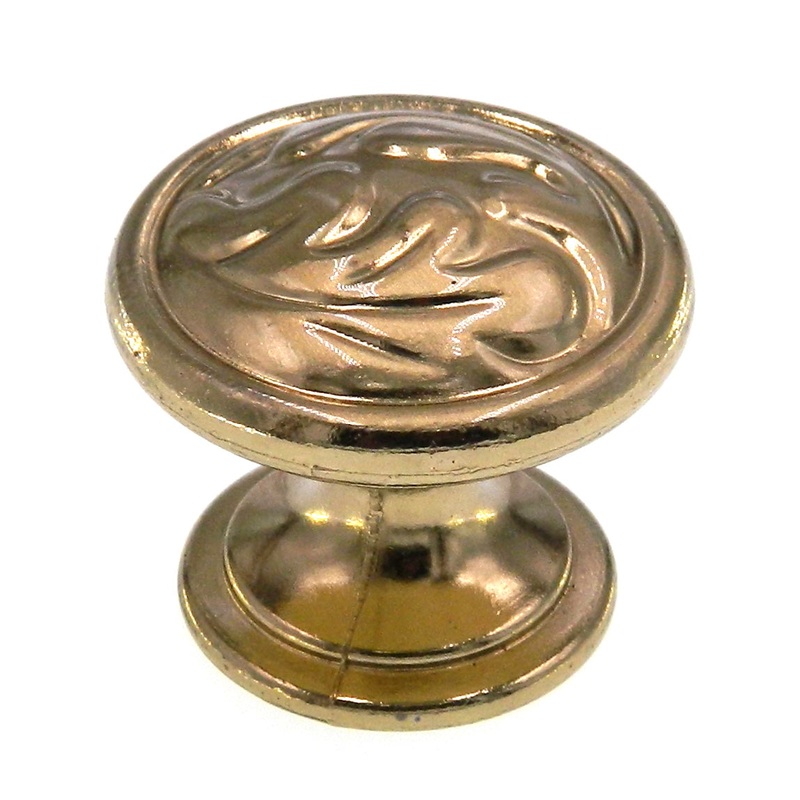 Amerock True Elegance 1 1/4 Oak Leaf Cabinet Knob Sterling Brass BP1355-O74