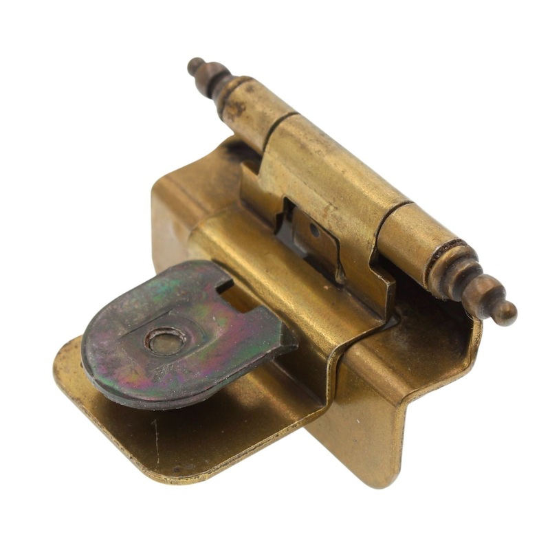 Double Demountable Cabinet Hinge 3/8 Inset Burnished Brass CM8700T4-O77, T4 Tip