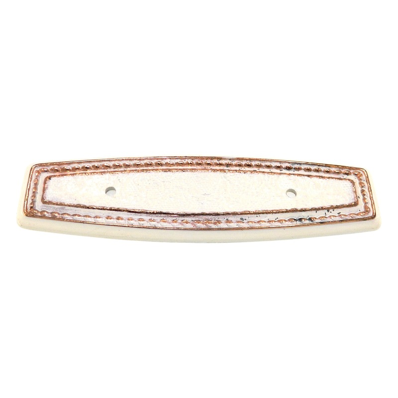 Vintage Amerock Bonaventure Regency White Gold 3cc Cabinet Pull Backplate BP270A-RW