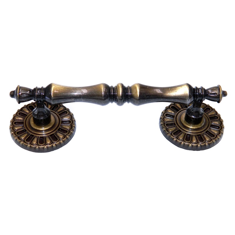 Vintage Amerock Byzantine Antique English 3-1/2cc Bar Pull with Backplate BP180C-AE