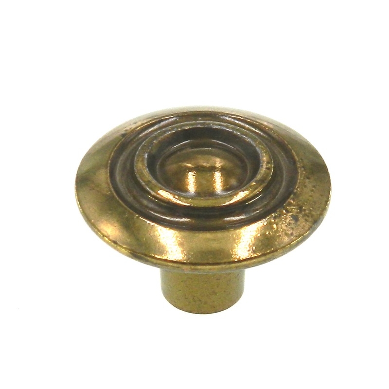 Vintage Amerock French Colony Regency Brass 1 1/8 Round Cabinet Knob BP591-R1
