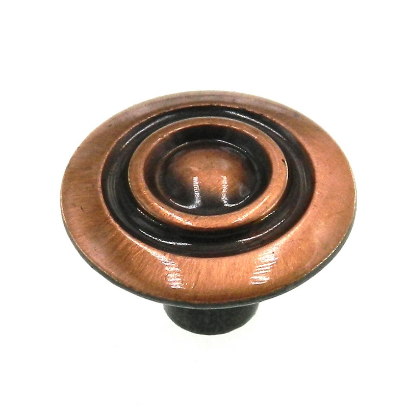 Vintage Amerock Imperia Antique Copper 1 1/8 Round Cabinet Knob BP591-AC