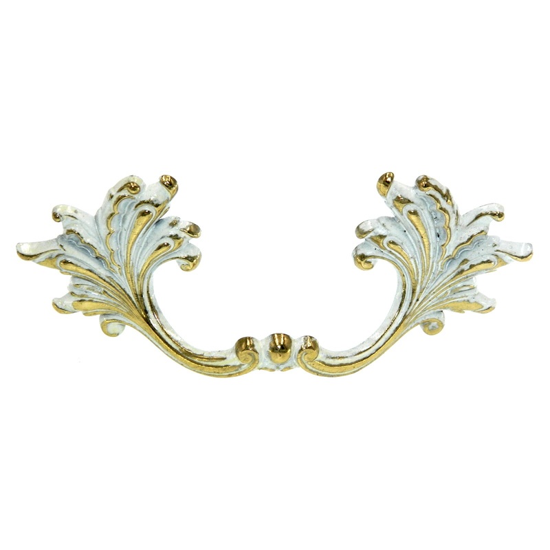 Vintage Amerock Provincial Ivory Gold 3cc Drawer Handle Bail Pull BP452-BW