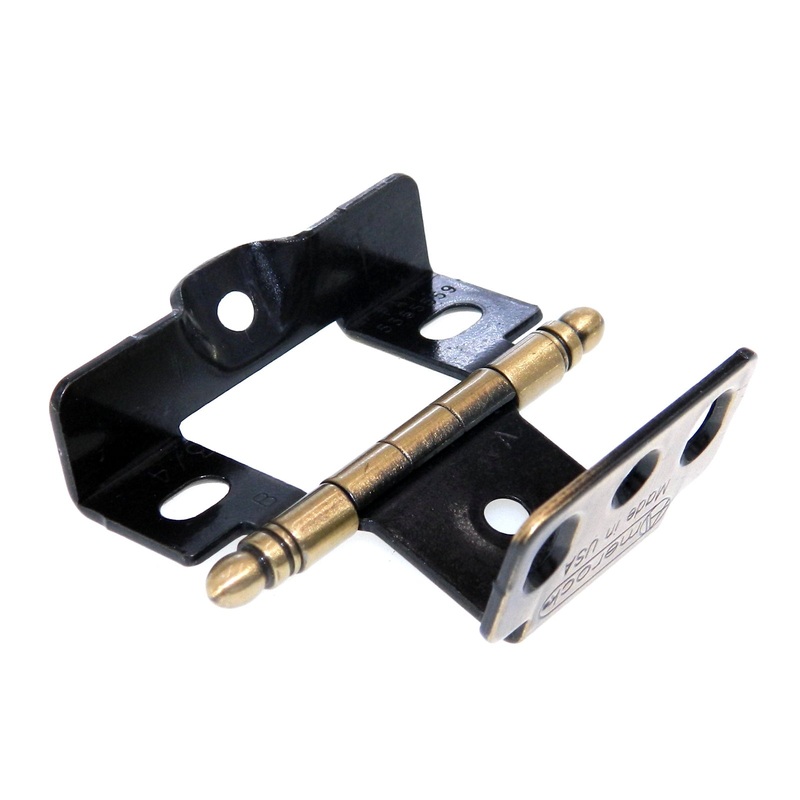 Amerock Antique English Full Inset Hinge 3/4 Full Wrap Ball Tip PK3175TB-AE