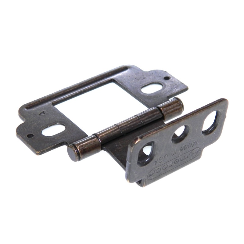 Amerock Dark Antique English Full Inset Partial Wrap Hinge 3/4 Door PK3180T-DAE