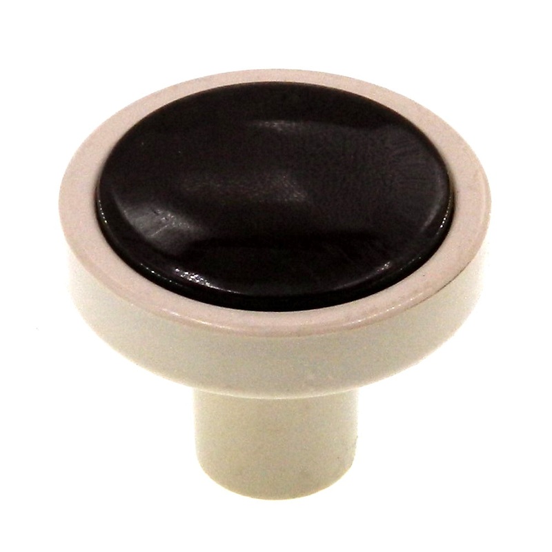Amerock Elan Almond and Brown 1-1/8 Round Plastic Cabinet Knob Pull BP8691-PAB