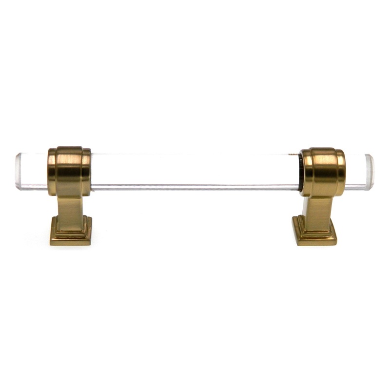Amerock Glacio Clear Golden Champagne 3 3/4 (96mm)cc Cabinet Handle BP36654CBBZ