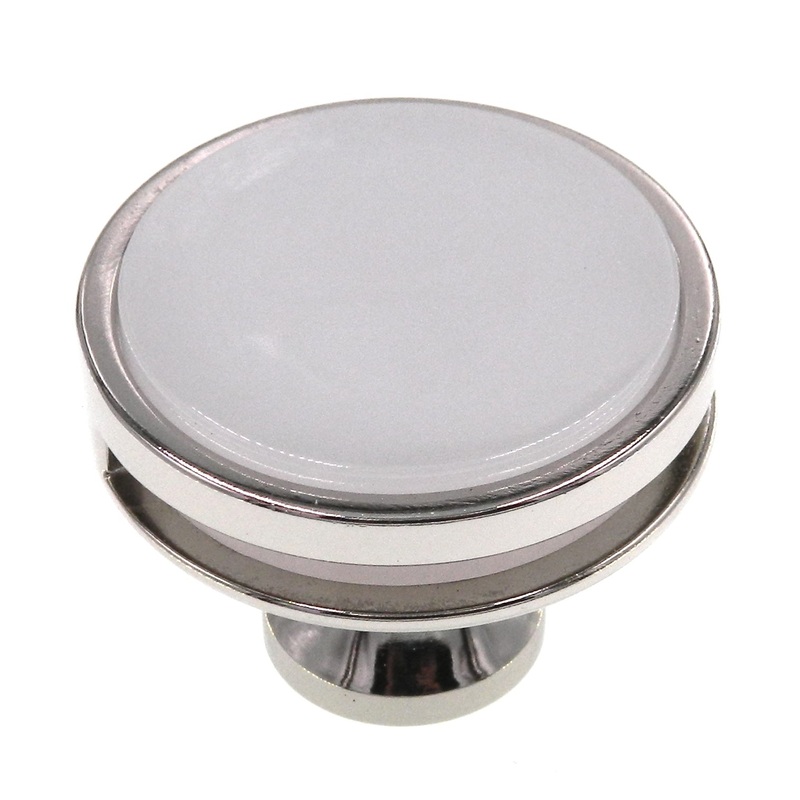Amerock Oberon Polished Nickel Frosted Acrylic 1-3/4 Cabinet Knob BP36609PNFA