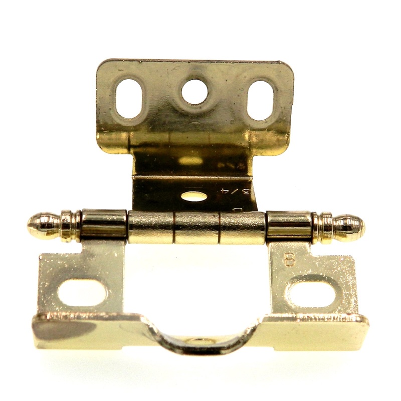 Amerock Polished Brass Full Inset Hinge 3/4 Full Wrap Ball Tip PK3175TB-PB