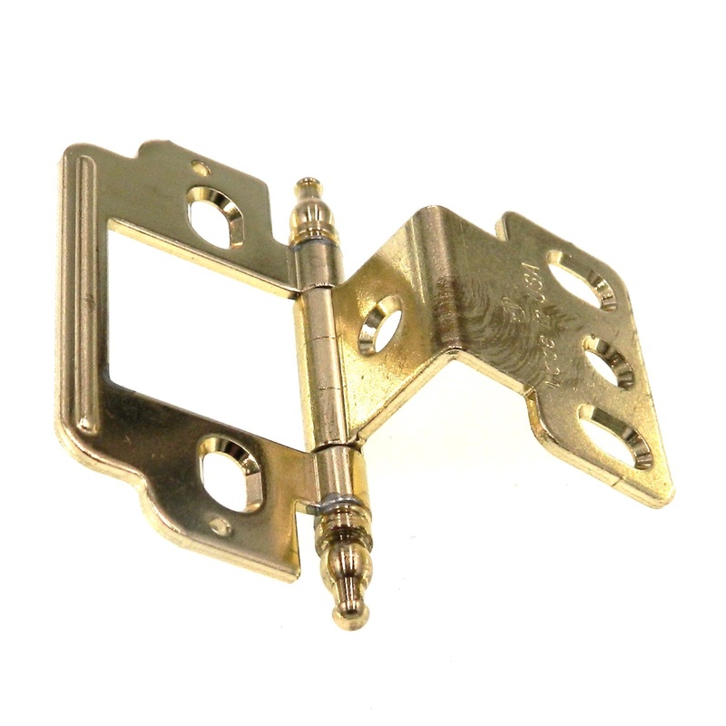 Amerock Polished Brass Full Inset Partial Wrap Hinge 9/16 Door PK3180RM-PB