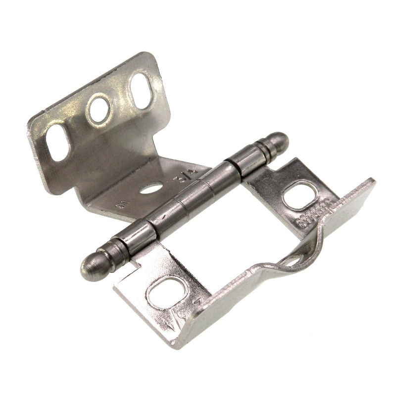 Amerock Sterling Nickel Full Inset Hinge 3/4 Full Wrap Ball Tip PK3175TB-G9