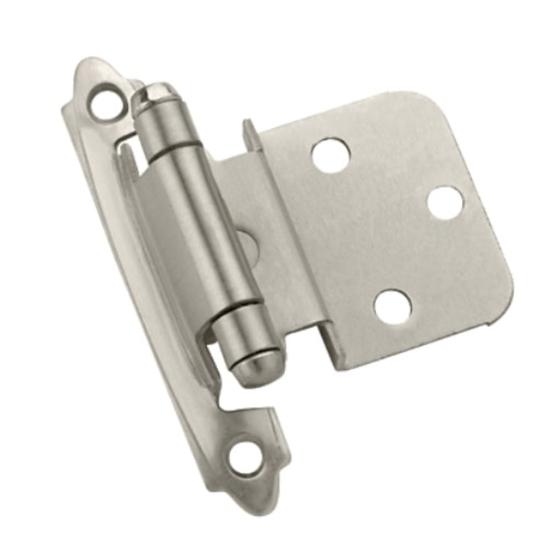 Pair of Amerock BP3428-G10 Satin Nickel Self-Closing 3/8 Inset Cabinet Hinges