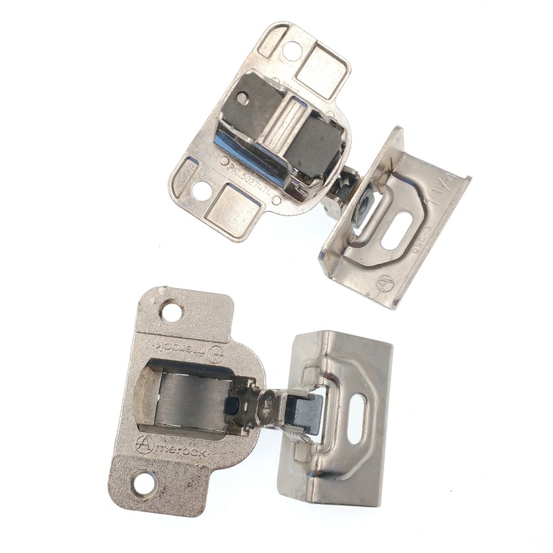 Pair of Amerock Nickel 120 deg. 1-1/4 Overlay Concealed Cup Hinges BP2009C-3-14