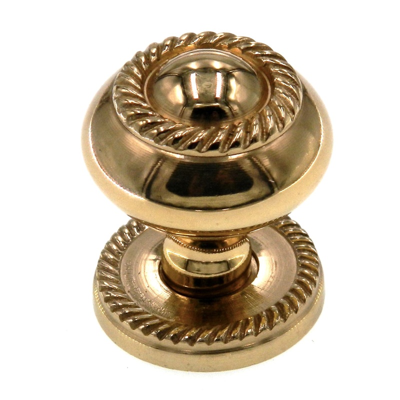 Vintage Amerock Allison Solid Brass 1 1/4 Rope Knob and Backplate 546
