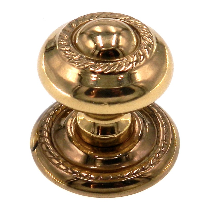 Vintage Amerock Allison Solid Brass 1 Round Knob with Backplate 545