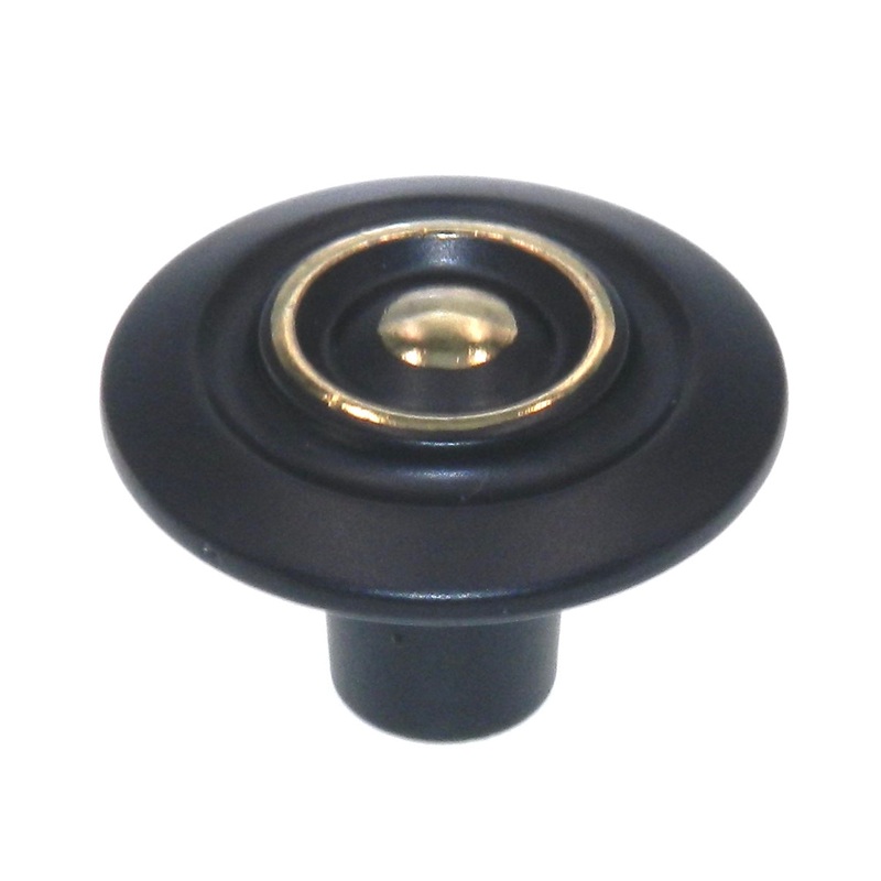 Vintage Amerock Colonnade Ebony Black 1 1/8 Round Cabinet Knob A591-D