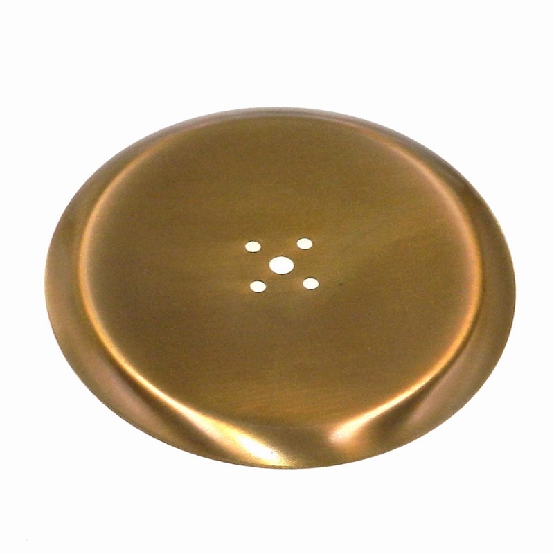 Vintage Amerock Concave Satin Brass 3 3/8 Cabinet Knob Backplate EO502-4