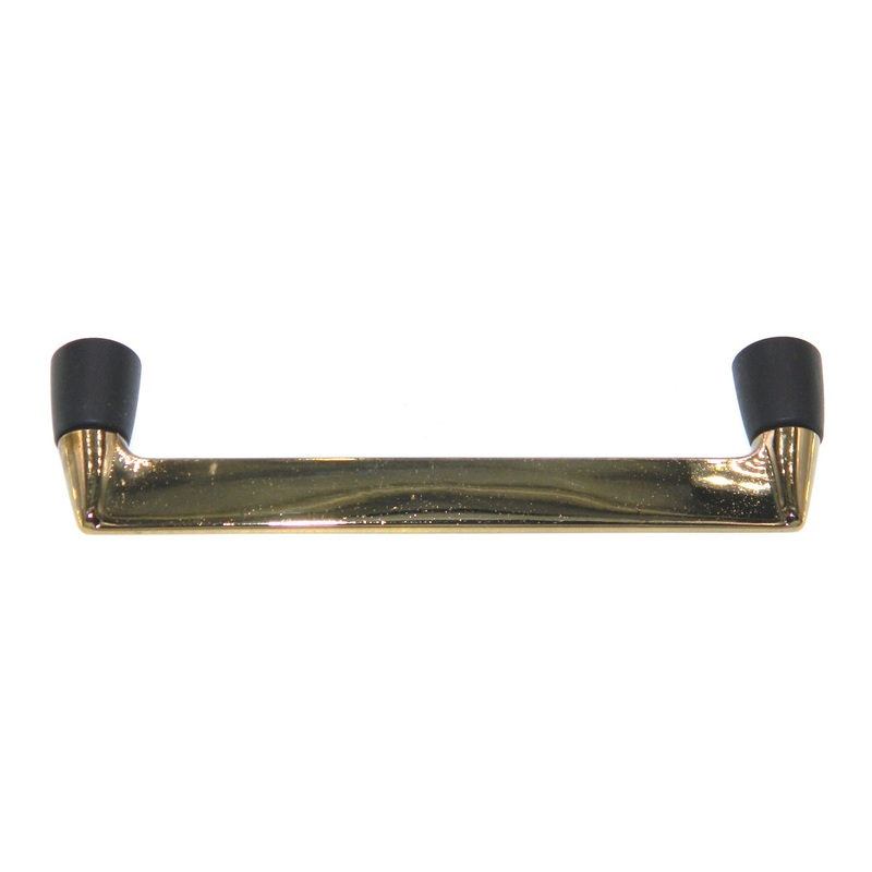 Vintage Amerock Contemporary Bright Brass, Black 3 1/2 Ctr. Cabinet Pull A424-H